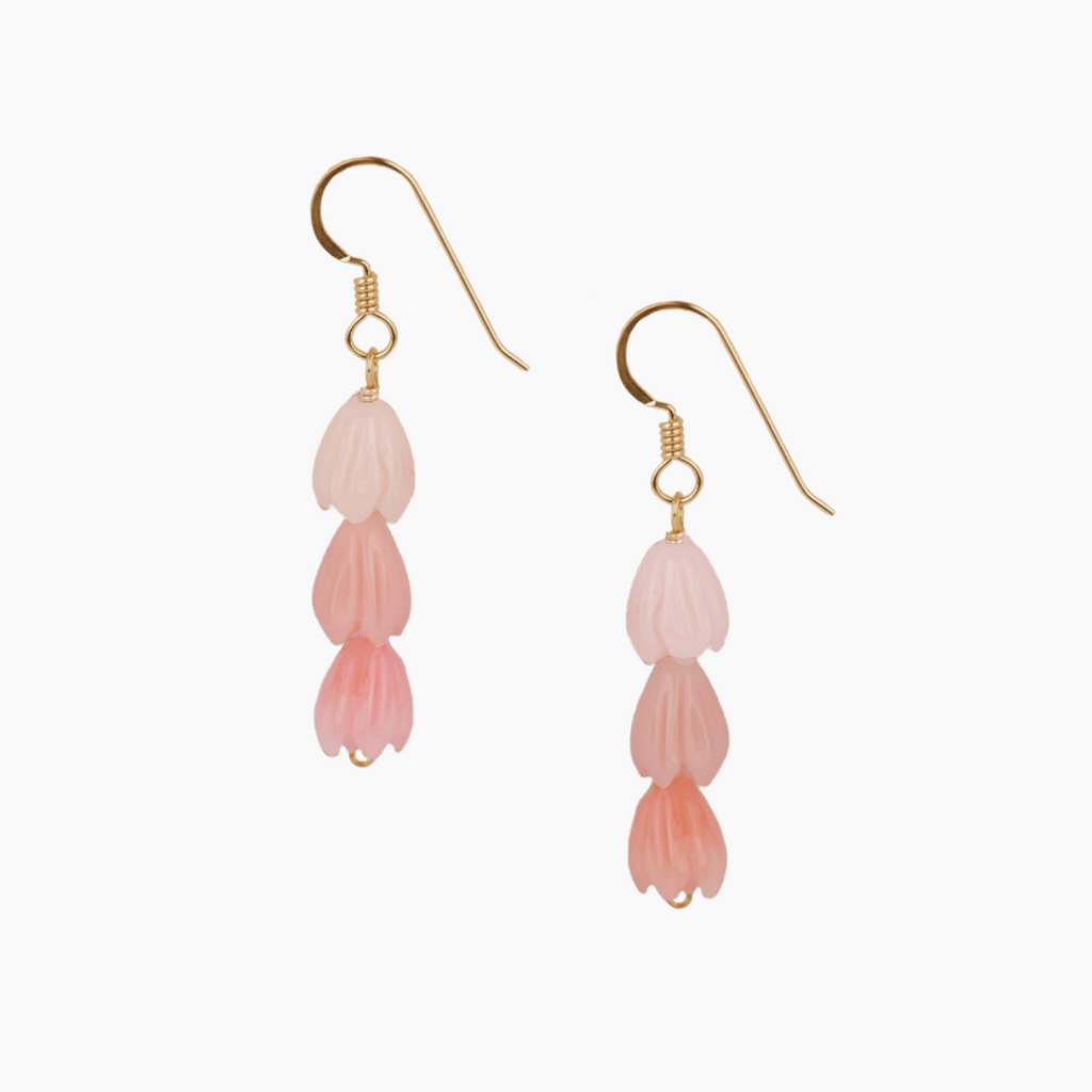 Triple Pink Pikake Earrings