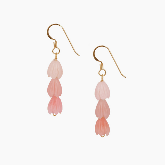 Triple Pink Pikake Earrings