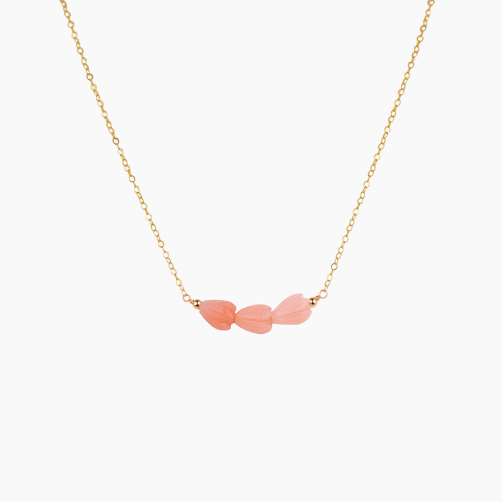 Triple Pink Pikake Necklace