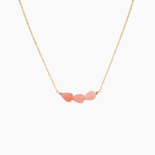 Triple Pink Pikake Necklace