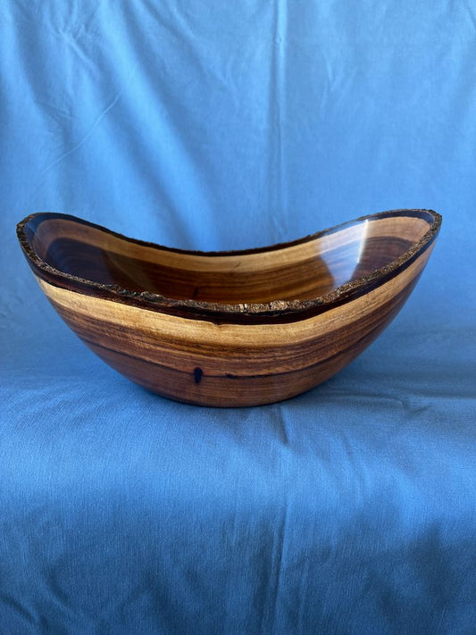 Natural edge Acacia wood bowl