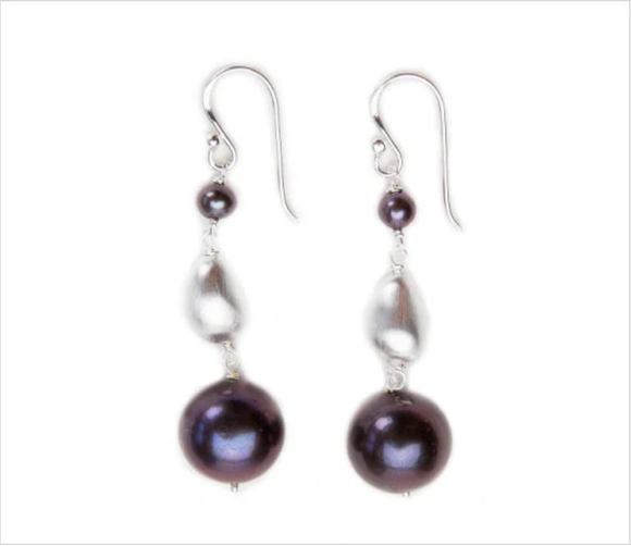 Ili‘ili Silver Pearl Earrings