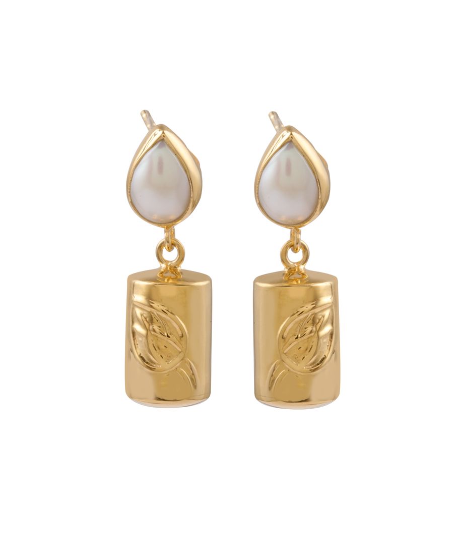 Pearl Lotus Bud Earrings