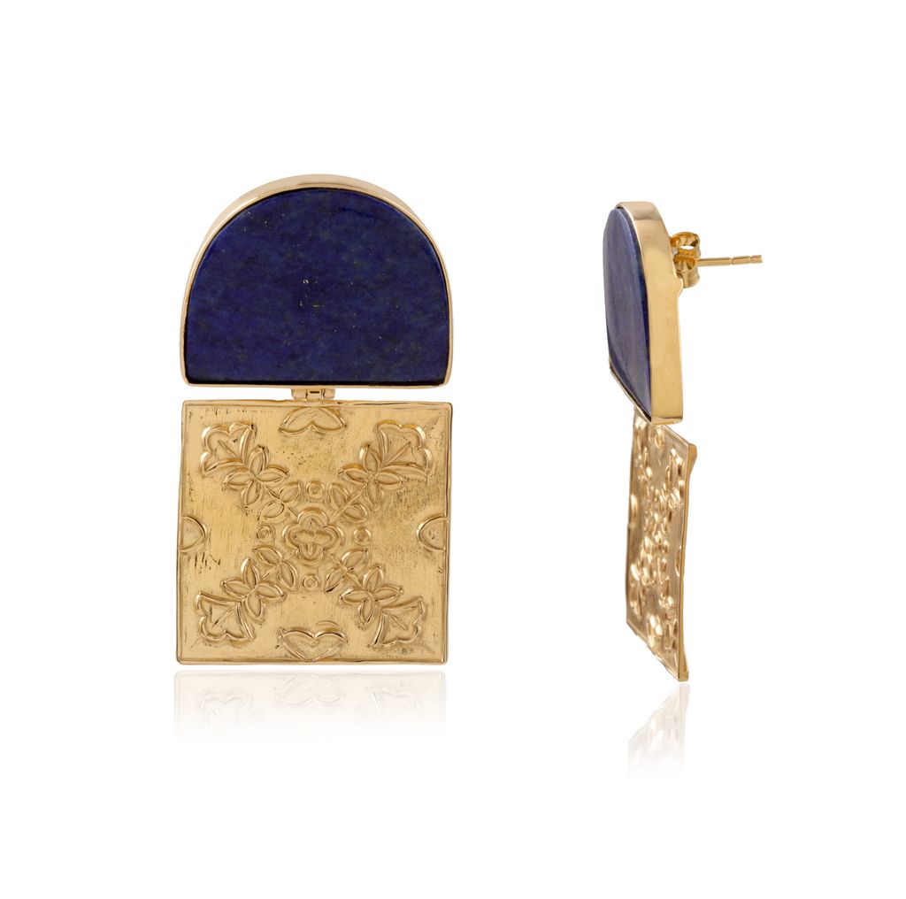 Lapis Ohia Motif Earrings