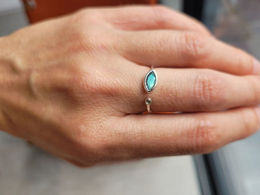 Silver Labradorite Ring