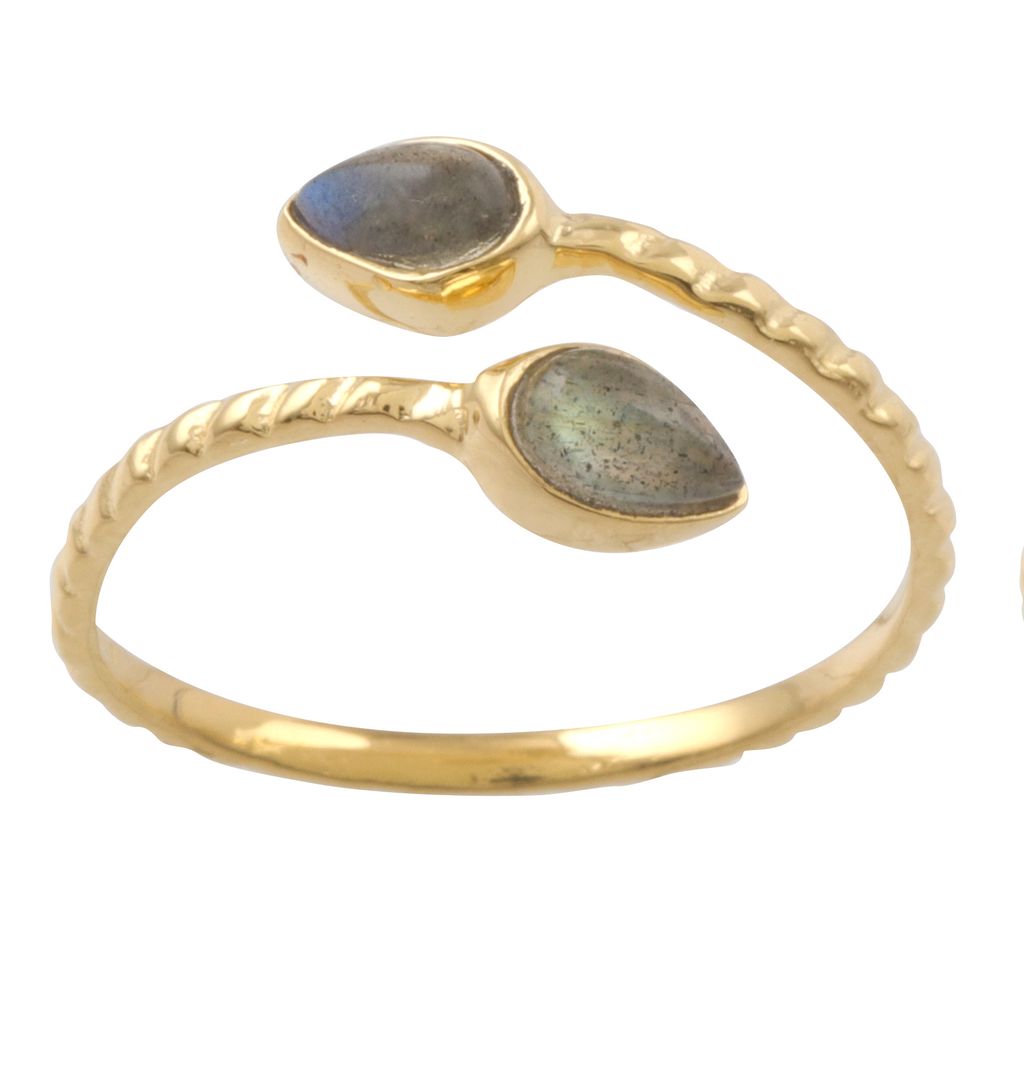 Lotus Bud Labradorite Ring