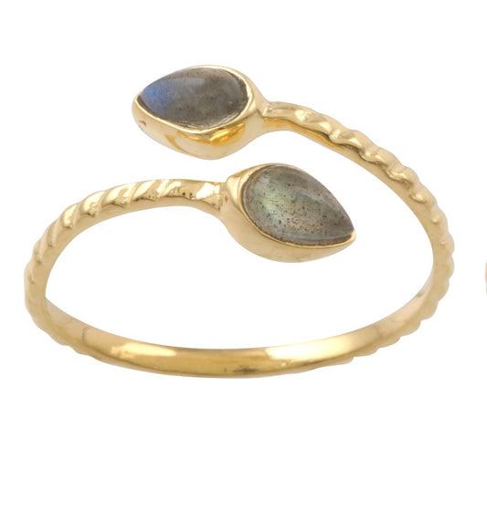 Lotus Bud Labradorite Ring