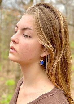 Labradorite Moon Earrings