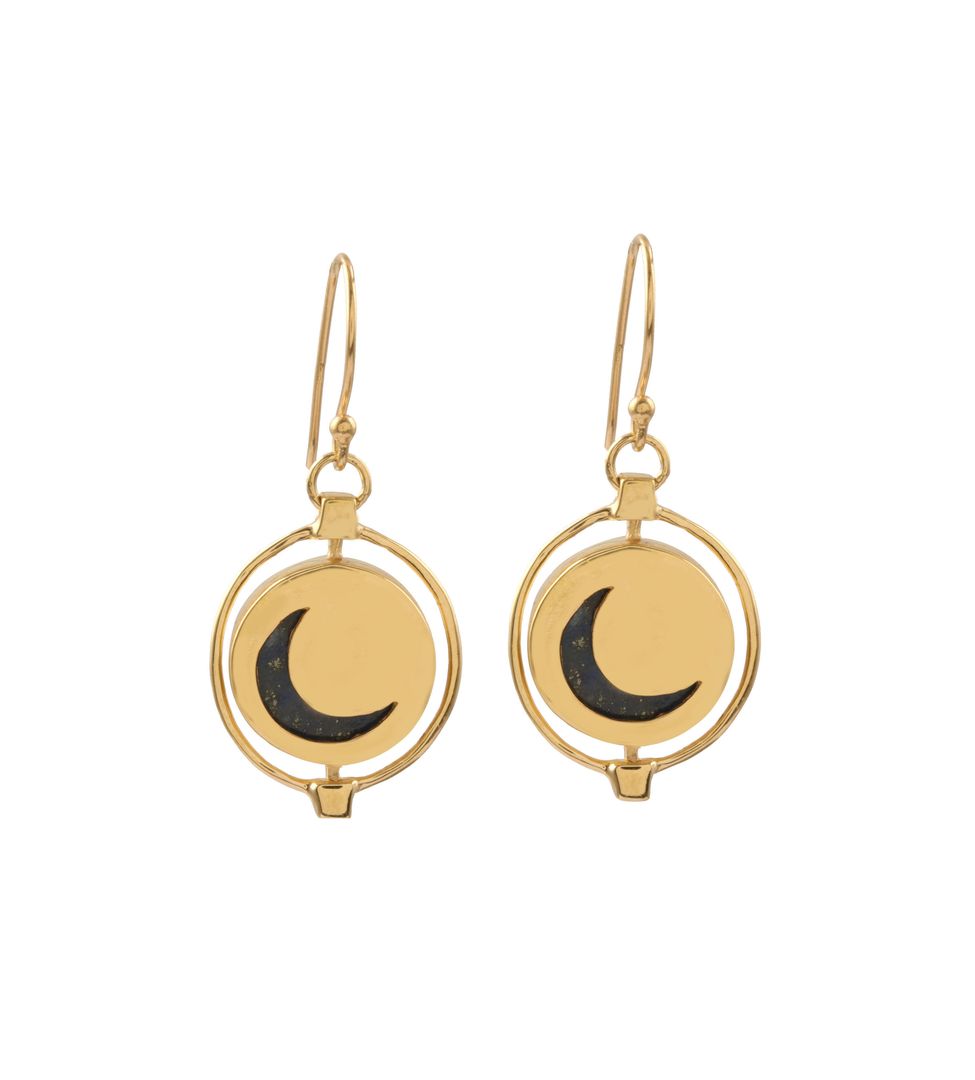 Lapis MoonDial Earrings