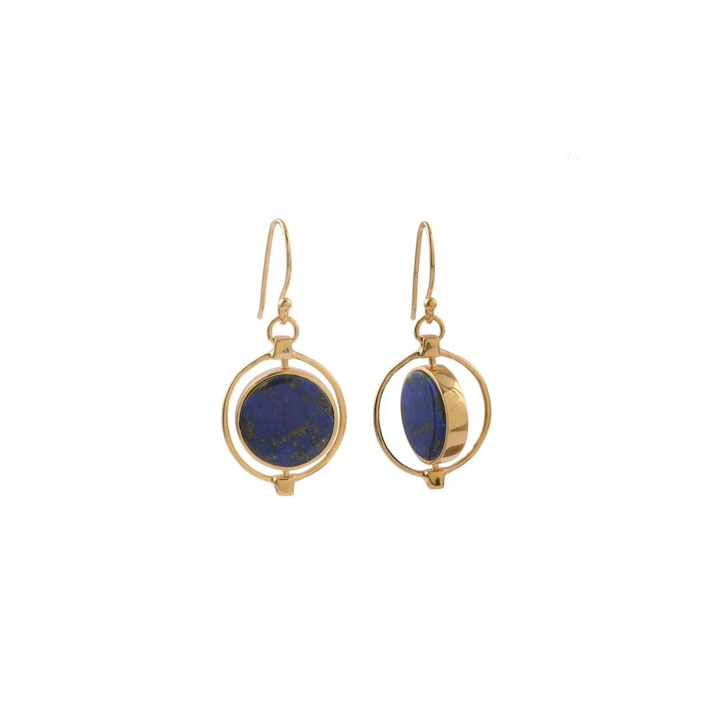 Lapis MoonDial Earrings