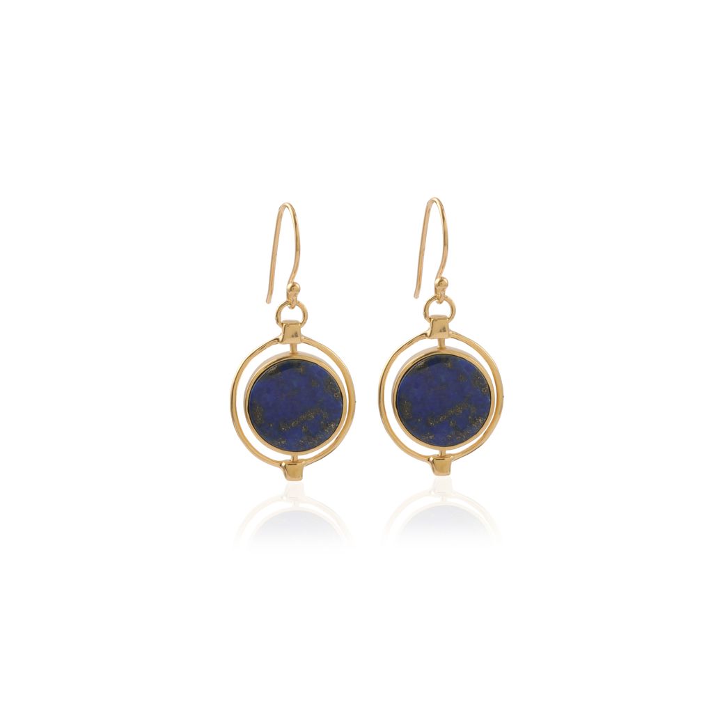 Lapis MoonDial Earrings