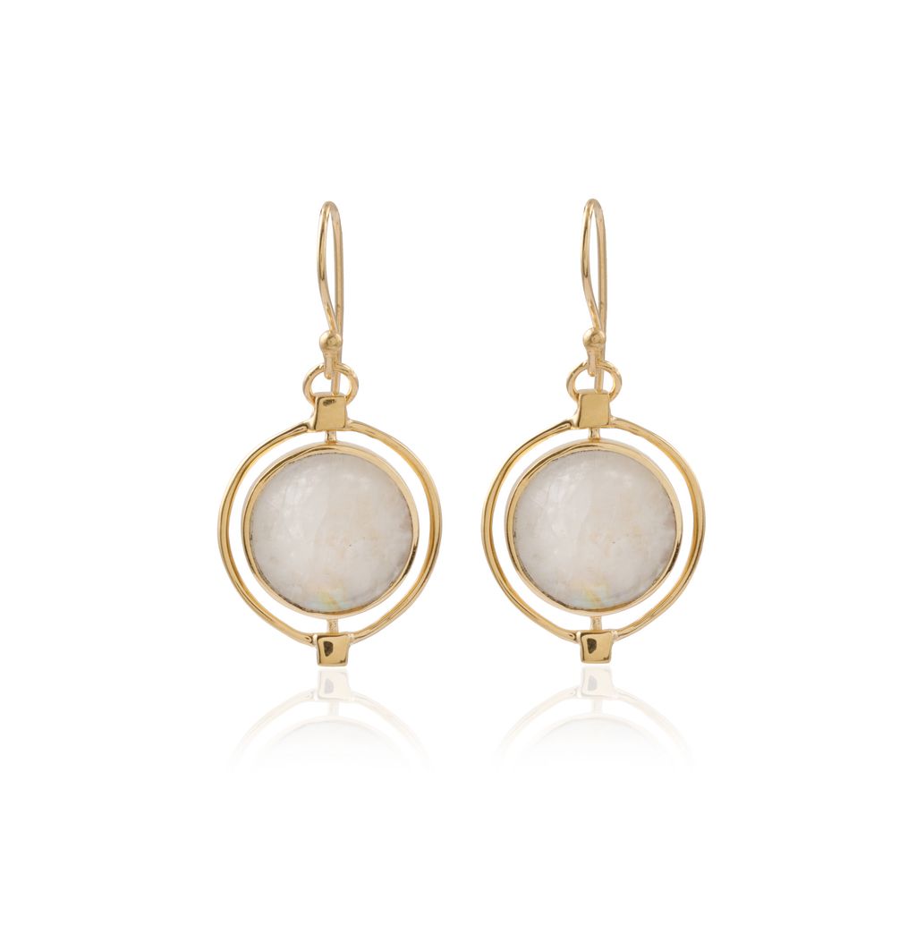 Moonstone MoonDial Earrings