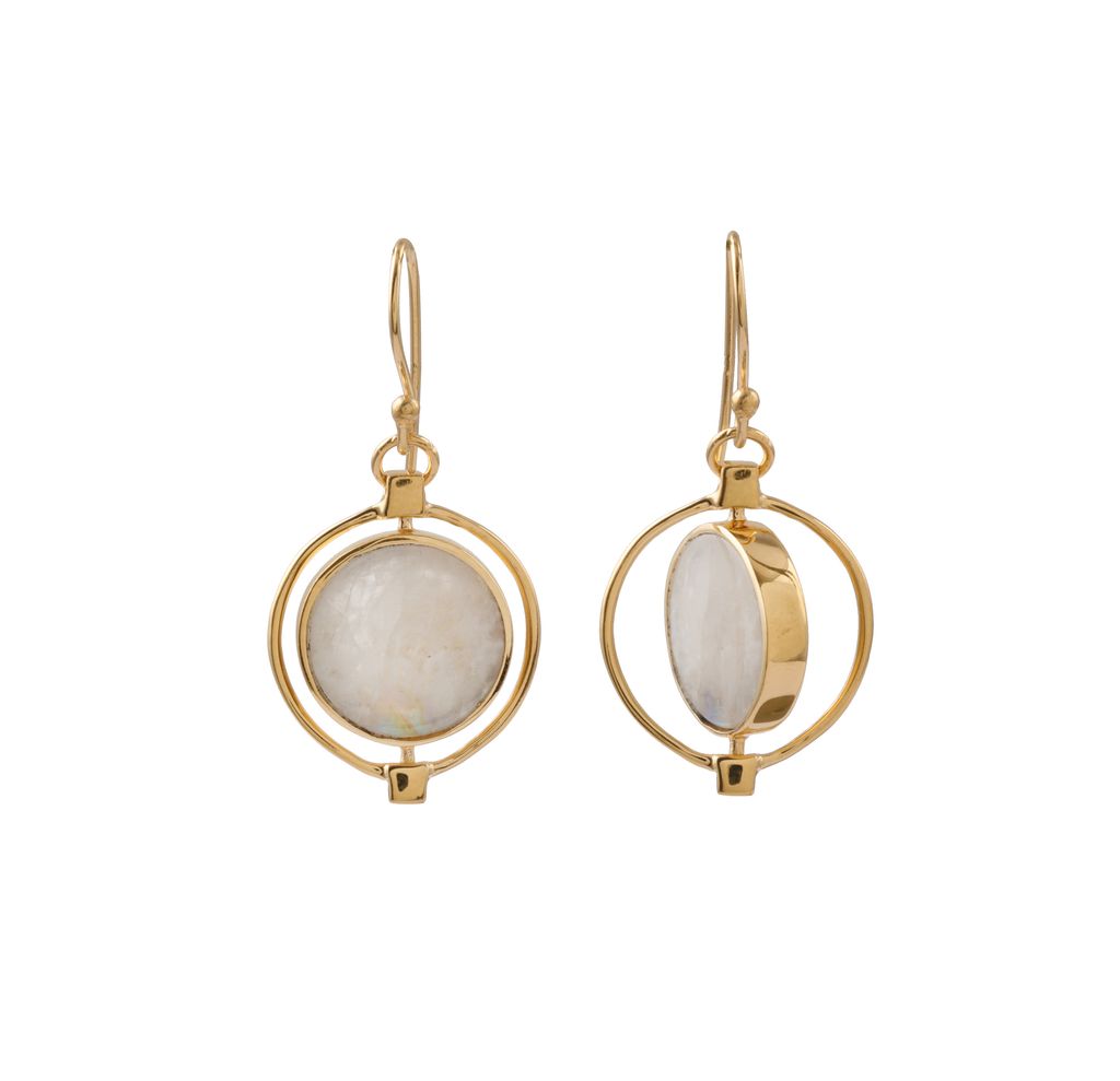 Moonstone MoonDial Earrings