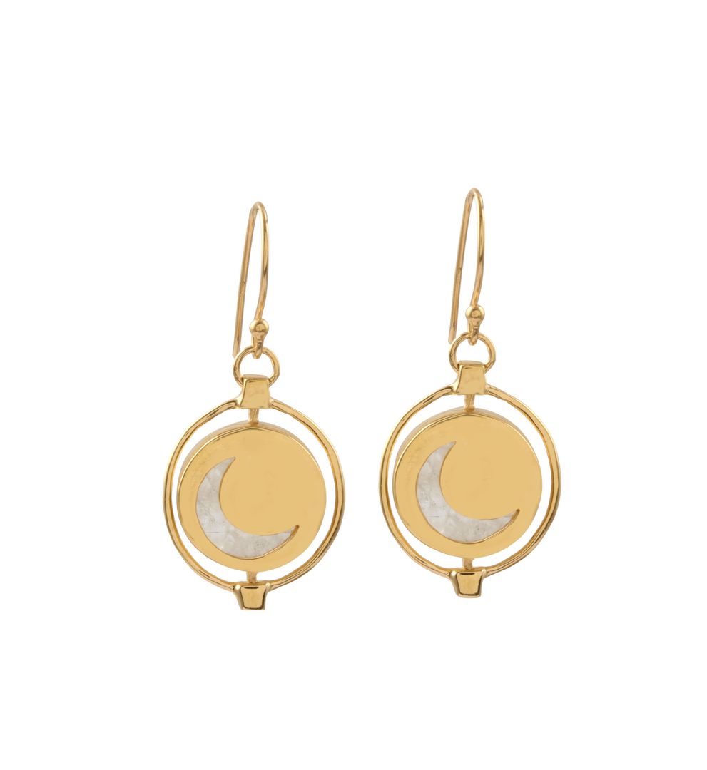 Moonstone MoonDial Earrings