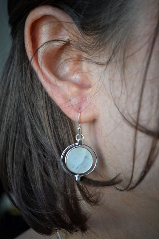 Silver MoonDial Earrings