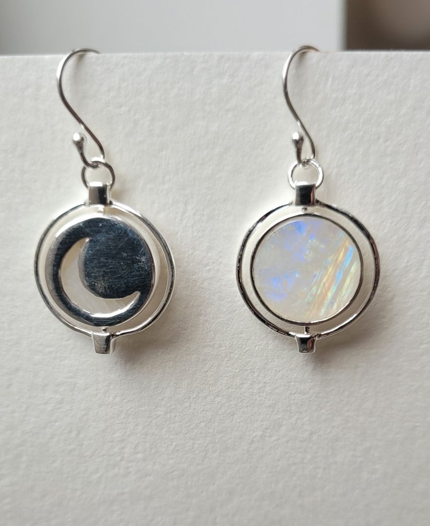 Silver MoonDial Earrings