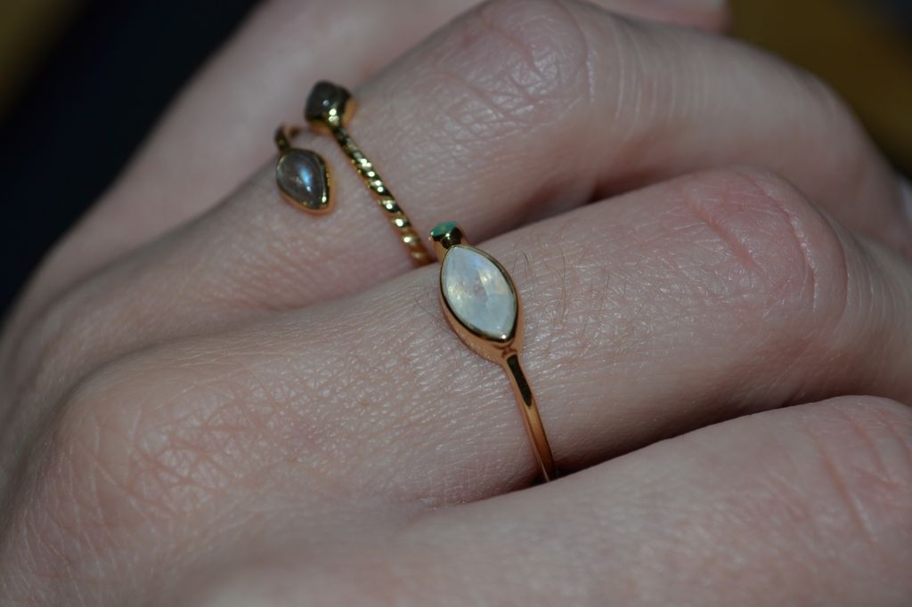 Lotus Bud Labradorite Ring