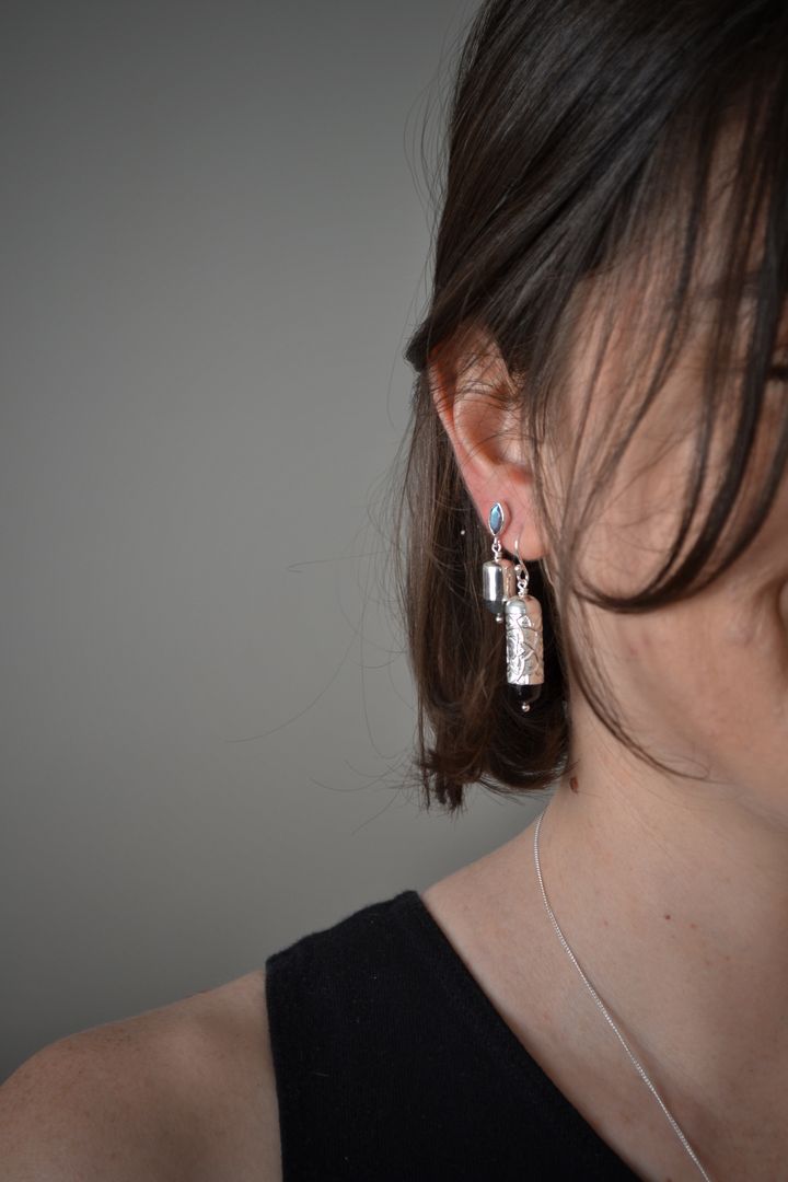 Silver Lapis Earrings