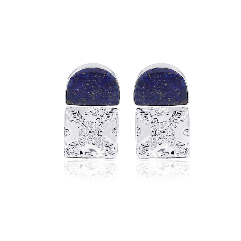 Silver Lapis Ohia Earrings