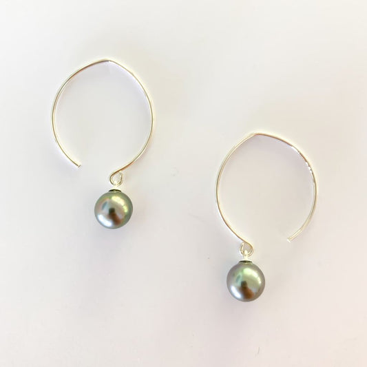 Tahitian Pearl 1/2 Moon Silver