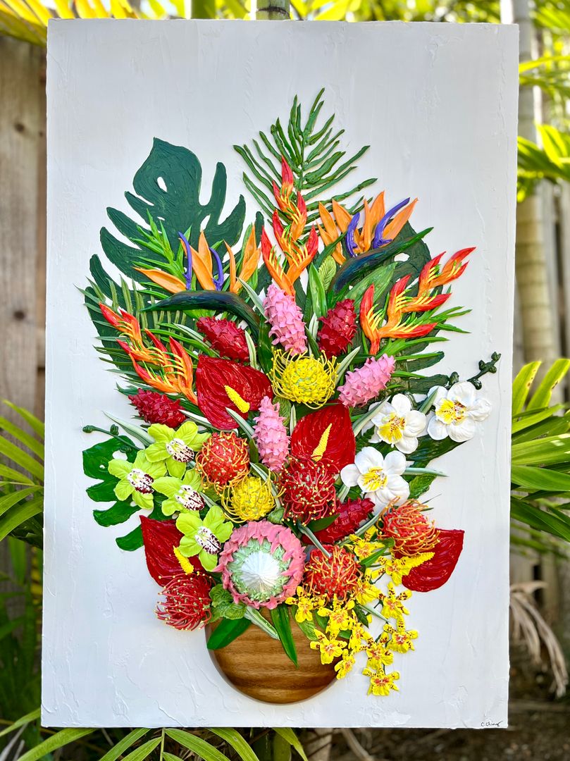 Vivid 3D Tropical Arrangement