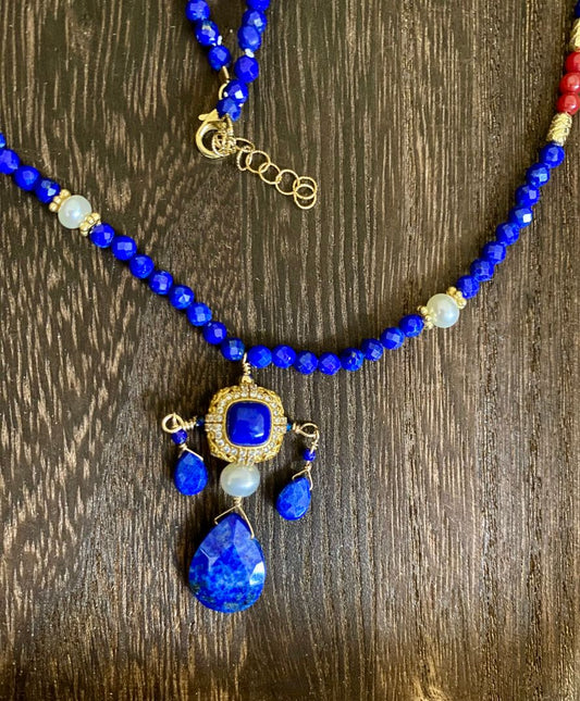 Lapis Coral Royal Necklace