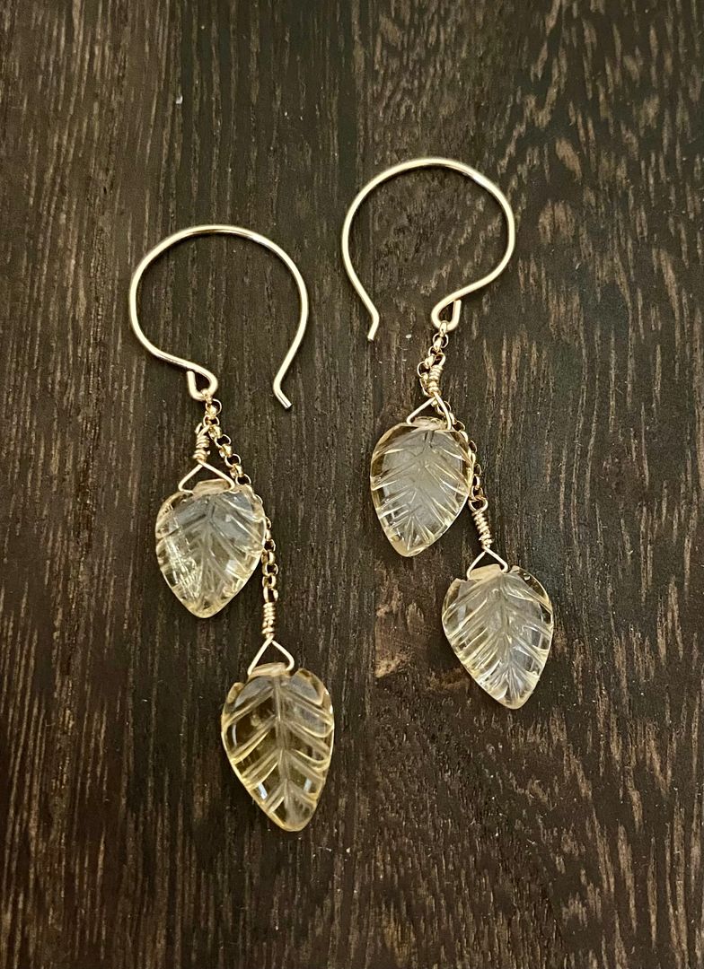 Citrine Leaves Earrings