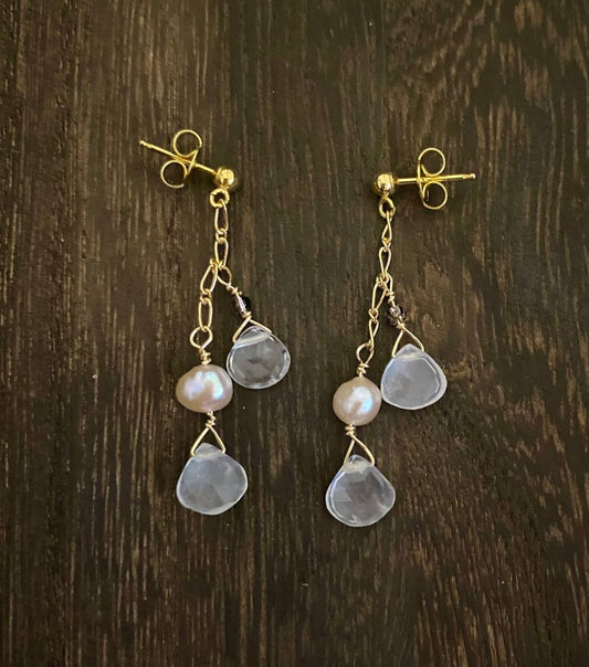 Rose Quartz Post Earrings