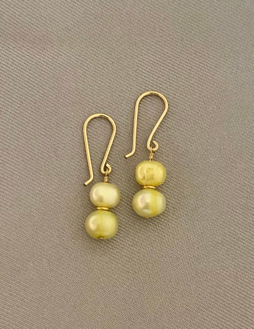 Pearl Delight Yellow Earrings