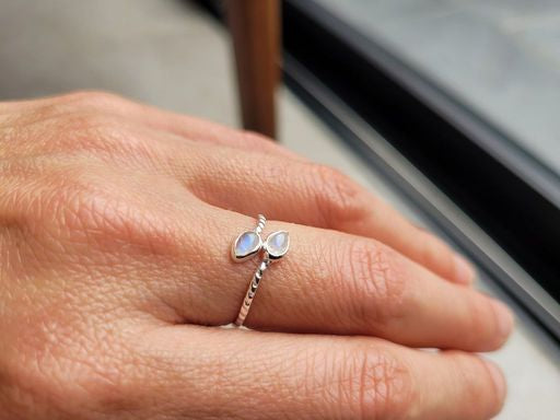 Silver Moonstone Ring