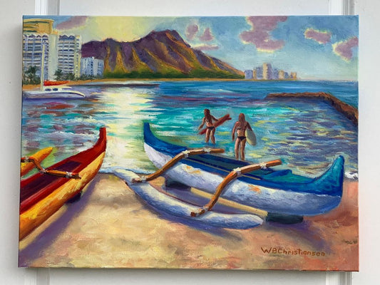 Kahanamoku Beach with Canoes