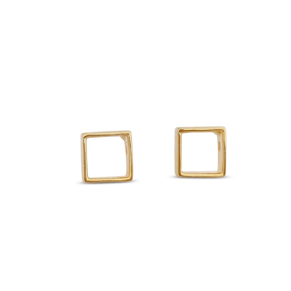 Square Earrings Vermeil