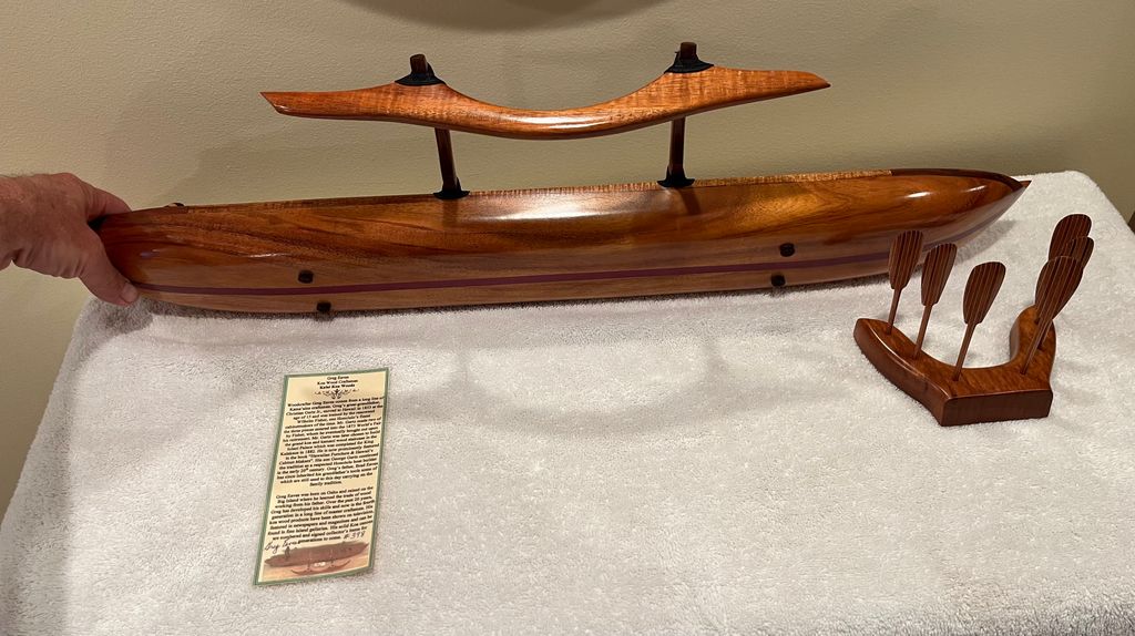 32" Koa Cribbage Board Canoe