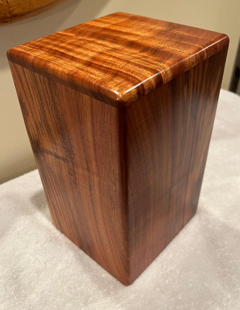 Large Curly Koa Wood Urn