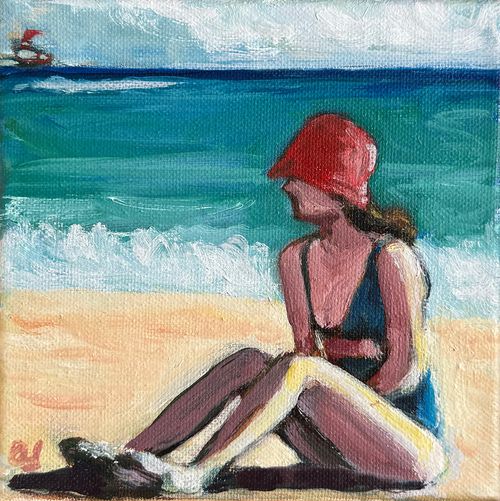 At the Beach with Red Hat