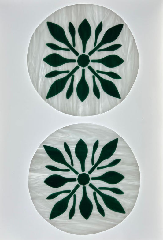 Glass Sconces, Hawaiian Quilt