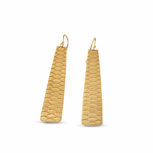 Scale Earring Long Vermeil