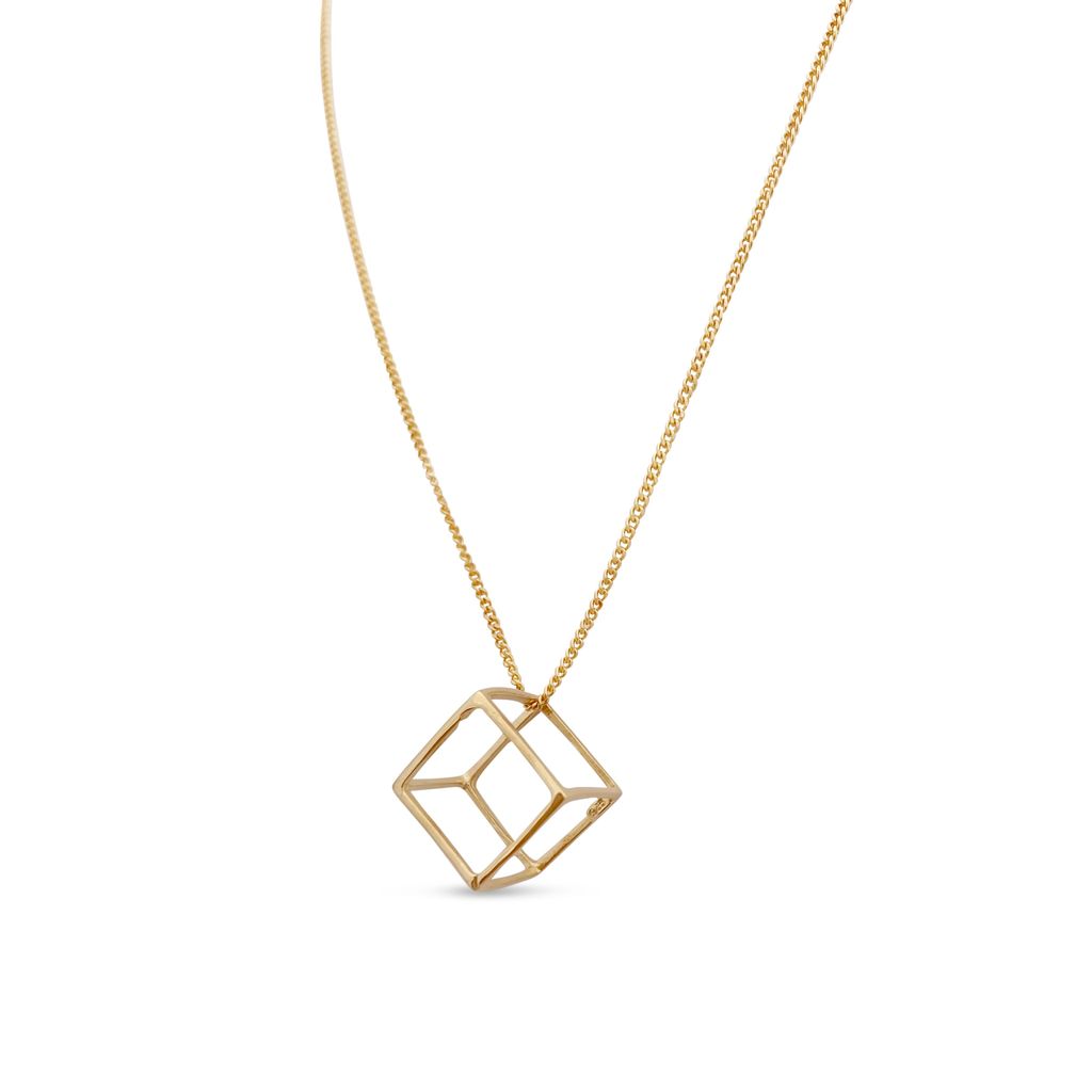 Cube Necklace Vermeil