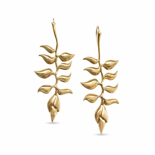 Heliconia Earrings Vermeil